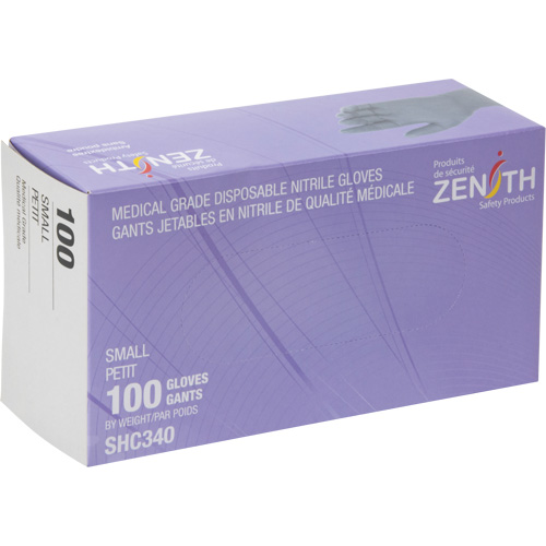 Gants jetables de calibre m&eacute;dical, Petit, Nitrile, 6 mils, Sans poudre, Noir, Classe 2 Ontario Packaging