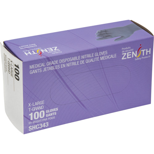Medical Grade Disposable Gloves, X-Large, Nitrile, 6-mil, Powder-Free, Black, Class 2 Ontario Packaging