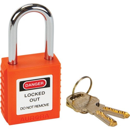 Cadenas de s&eacute;curit&eacute;, Orange, Cl&eacute;s diff&eacute;rentes, Thermoplastique, Largeur de 1-1/2" Ontario Packaging