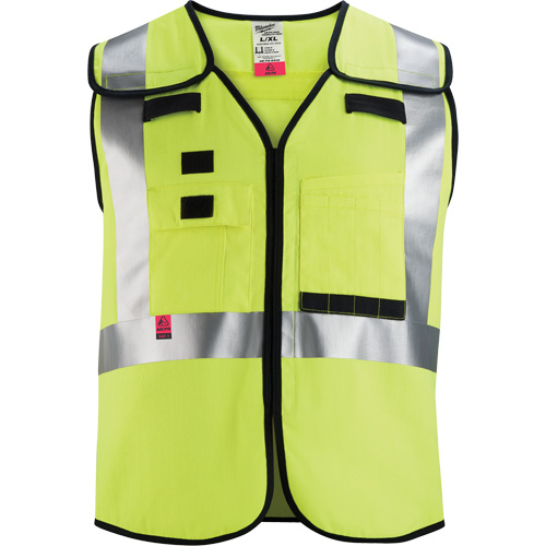 Gilet de s&eacute;curit&eacute; &agrave; maille d&eacute;tachable, Noir/Jaune lime haute visibilit&eacute;, Moyen/Petit Ontario Packaging