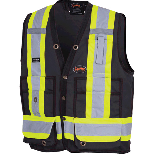 6692BK Veste de s&eacute;curit&eacute; pour arpenteur, Noir, Moyen, Polyester Ontario Packaging