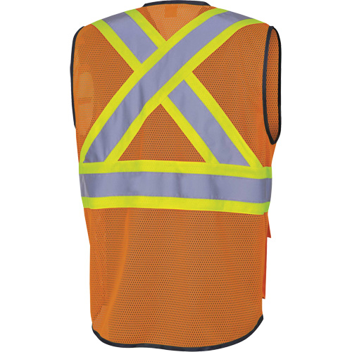 6960 Veste de s&eacute;curit&eacute; &agrave; maille en avant, Orange haute visibilit&eacute;, Moyen, Polyester Ontario Packaging