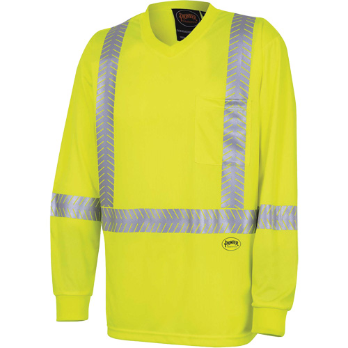6905A Chandail de s&eacute;curit&eacute; &agrave; manches longues ultra respirant et ultra frais, T-petit, Jaune lime haute visibilit&eacute; Ontario Packaging