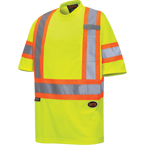 6971 T-shirt de s&eacute;curit&eacute; en il-de-perdrix, Polyester, T-petit, Jaune lime haute visibilit&eacute; Ontario Packaging