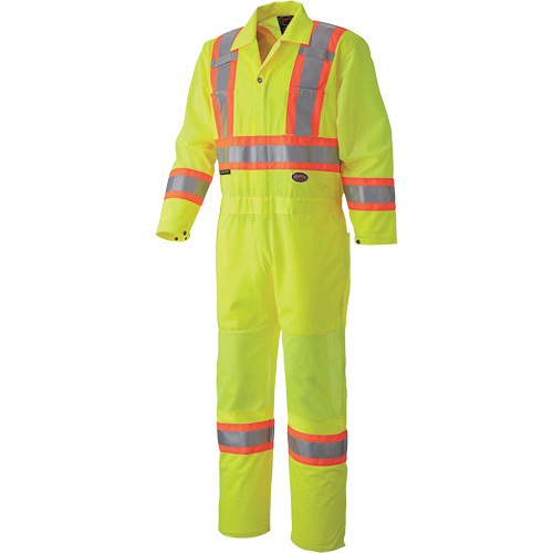 5999A Traffic Safety Coveralls, X-Small, High Visibility Lime-Yellow Ontario Packaging