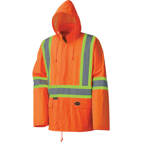 5598 Combinaison de pluie imperm&eacute;able et l&eacute;g&egrave;re, Polyester/PVC, Petit, Orange haute visibilit&eacute; Ontario Packaging