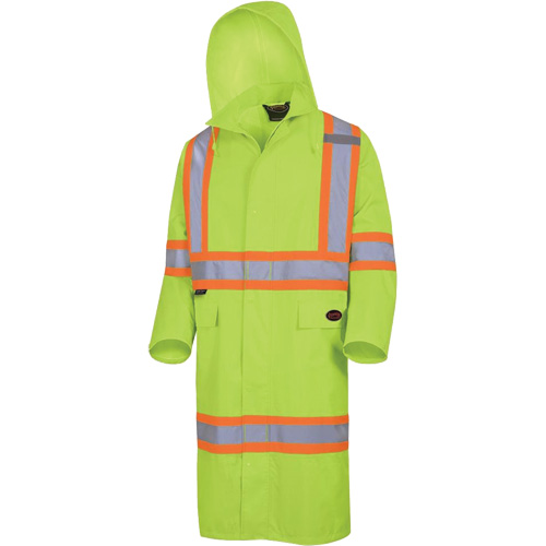 5631 Manteau long imperm&eacute;able The Rock 300D, Polyester, Petit, Jaune lime haute visibilit&eacute; Ontario Packaging
