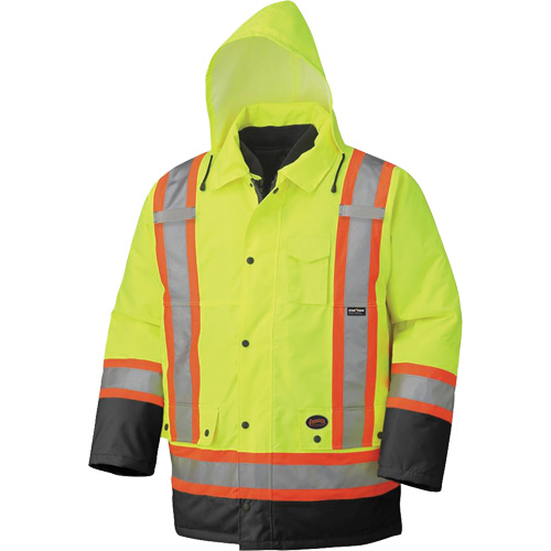 5021BB Waterproof 7-in-1 Parka, High Visibility Lime-Yellow, X-Small Ontario Packaging