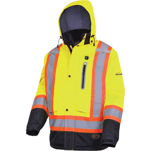 5408 Waterproof Heated Insulated Jacket, Men's, Small, High Visibility Lime-Yellow Ontario Packaging