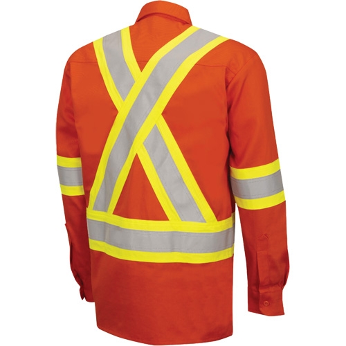 7743 FR-Tech&reg; Flame-Resistant Safety Shirt, Small, High Visibility Orange Ontario Packaging