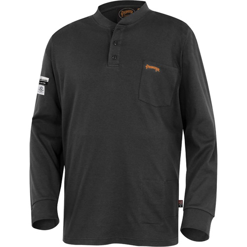 332 FR Interlock Henley Shirt, Small, Black Ontario Packaging