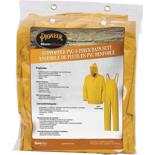 577 V&ecirc;tements imperm&eacute;ables 3 morceaux, Polyester/PVC, 6T-Grand, Jaune Ontario Packaging