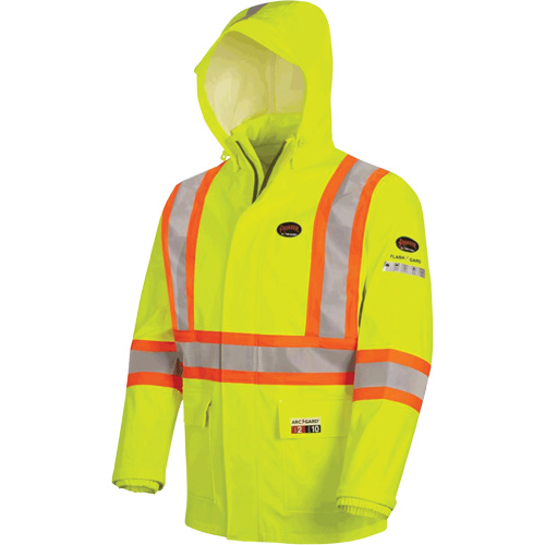 5881 Manteau de pluie ignifuge et protection contre les &eacute;clats d'arc &eacute;lectrique, T-petit, Jaune haute visibilit&eacute;, 10 cal/cm² Ontario Packaging