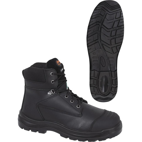 1025 Bottes de travail 6" noires, Cuir, Embout Acier, Taille 10 Ontario Packaging