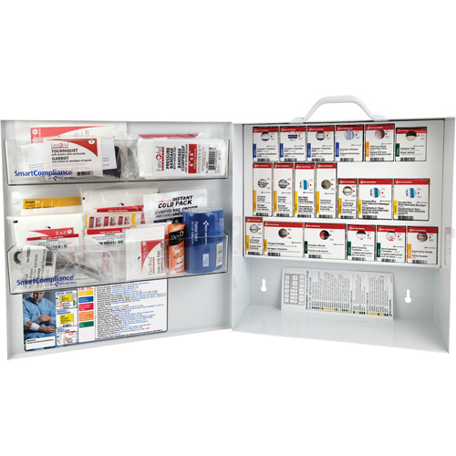 Armoire pour premiers soins SmartCompliance, R&eacute;pond &agrave; la norme CSA Z1220-17 type 3 environnements &agrave; haut risque, Petit (2-25 travailleurs) Ontario Packaging