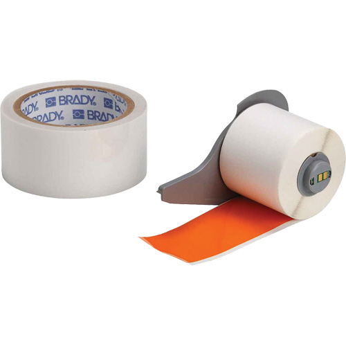 ToughStripe&reg; Ultra-Aggressive Adhesive Multi-Purpose Label Tape with Overlaminate, Polyester, Orange, 2" Width Ontario Packaging