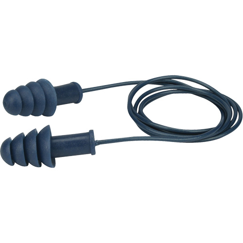 Metal-Detectable Reusable TPR Earplugs, Corded, Bulk - Box, 27 dB NRR, One-Size Ontario Packaging
