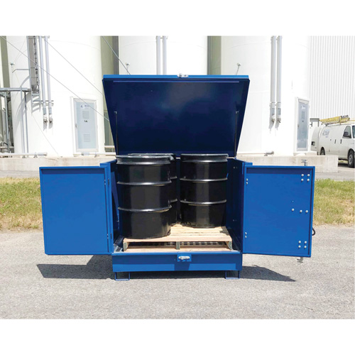 Palette de d&eacute;versement en acier avec couvercle rigide S-4 Ultra, 61" lo x 54,4" la x 52" h, Capacit&eacute; de charge 4700 lb Ontario Packaging