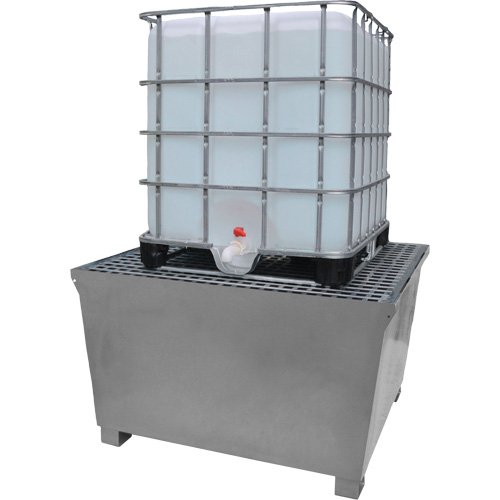 Steel Ultra-IBC Spill Pallet&reg;, 370 US gal. Spill Capacity, 57.6" x 34.7" x 56.9" Ontario Packaging