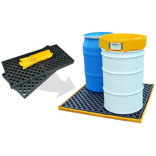 4-Drum Flexible Ultra-Spill Deck&reg; Bladder System, 110 US gal. Spill Capacity, 51" x 48" x 5" Ontario Packaging
