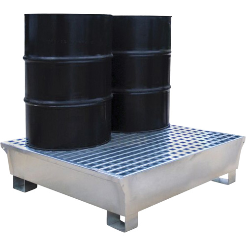 2-Drum Steel Ultra-Spill Pallet&reg;, 68 US gal. Spill Capacity, 47.2" x 31.4" x 17.4" Ontario Packaging