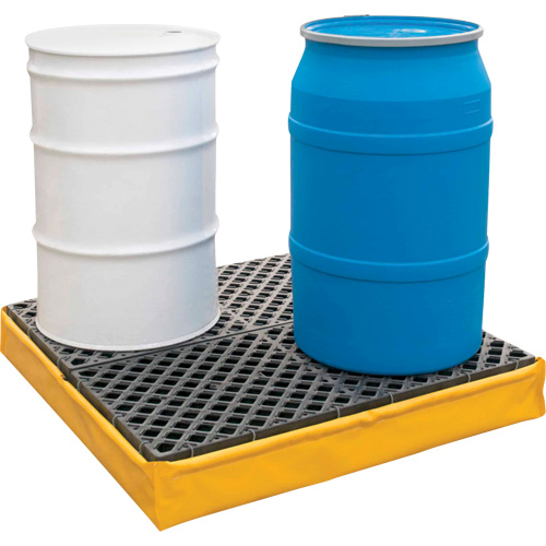 Ultra-Spill Pallet flexible, 4 barils, Capacit&eacute; de d&eacute;versement 66 gal. US, 48" x 48" x 7" Ontario Packaging