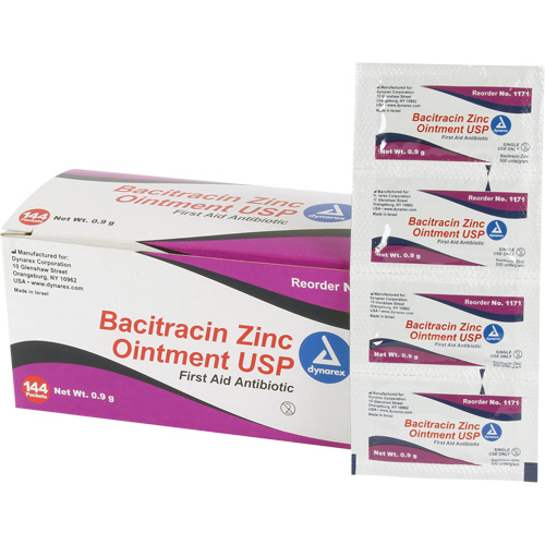 Tampons de premiers soins au bacitracin et zinc Efcom Limited, Onguent, Antibiotique Ontario Packaging