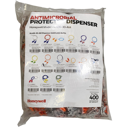 Recharge de bouchons doreille QD30 pour le distributeur HL400, Vrac - Sac en poly, Avec cordon Ontario Packaging