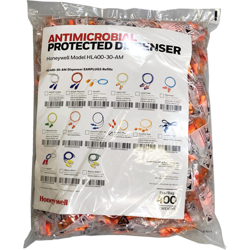 TFP-30 Earplugs Refill for HL400 Dispenser, Bulk - Polybag, Corded Ontario Packaging