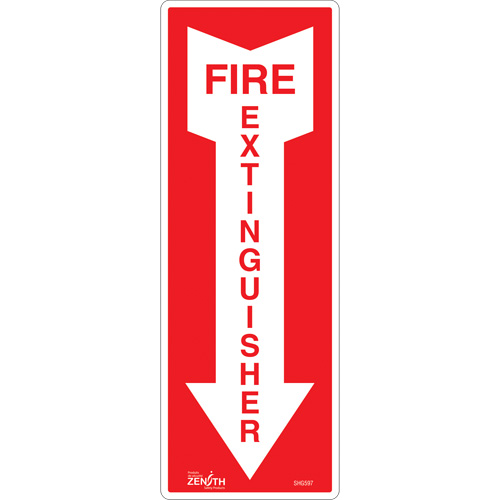 "Fire Extinguisher" Sign, 5" x 14", Vinyl, English with Pictogram Ontario Packaging