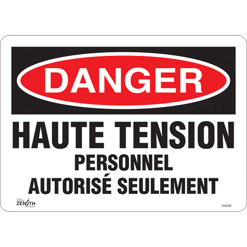 "Haute tension" Sign, 10" x 14", Vinyl, French Ontario Packaging