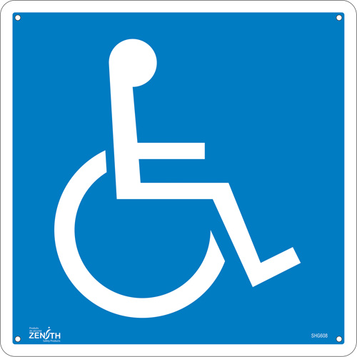 Handicap CSA Standard Safety Sign, 12" x 12", Aluminum, Pictogram Ontario Packaging