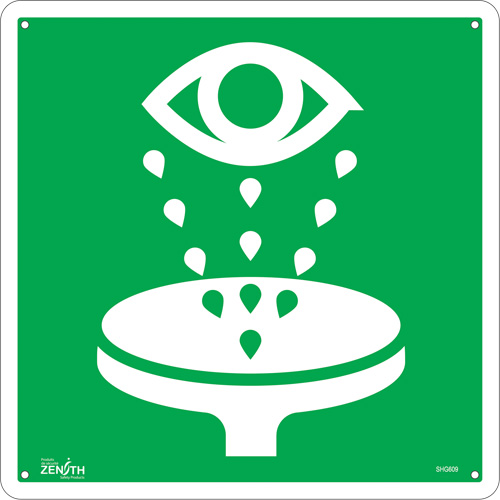 Eye Wash CSA Standard Safety Sign, 12" x 12", Aluminum, Pictogram Ontario Packaging