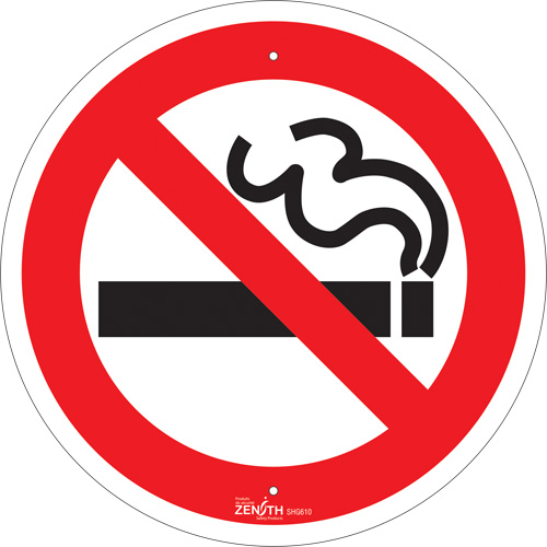 No Smoking CSA Standard Safety Sign, 12" x 12", Aluminum, Pictogram Ontario Packaging