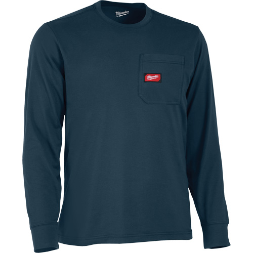 Gridiron Long-Sleeved Pocket-T-Shirt, Men's, Small, Blue Ontario Packaging