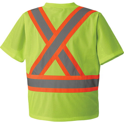 5993P T-shirt de s&eacute;curit&eacute; en maille, Polyester, Petit, Jaune lime haute visibilit&eacute; Ontario Packaging