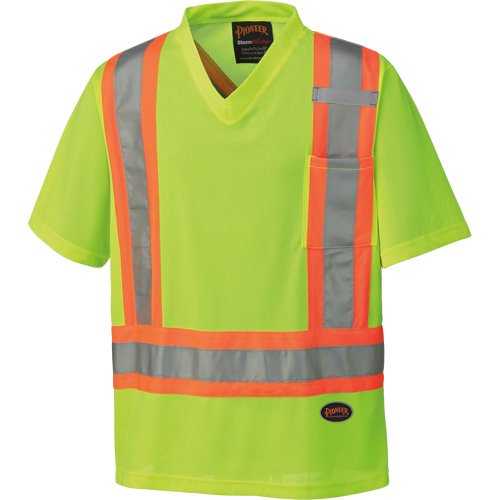 6989 Chandail pour la circulation en micromaille, T-petit, Jaune lime haute visibilit&eacute; Ontario Packaging