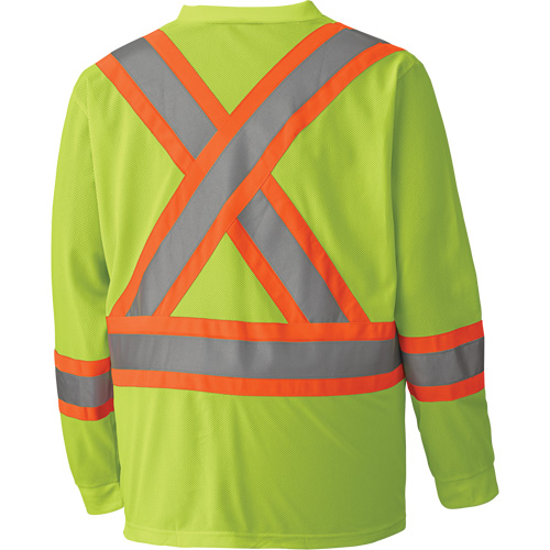6985 Chandail de s&eacute;curit&eacute; &agrave; manches longues pour circulation en micromaille, Petit, Jaune lime haute visibilit&eacute; Ontario Packaging