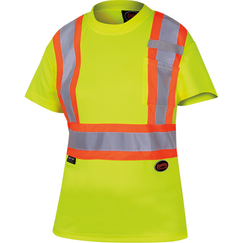 6949 T-shirt de s&eacute;curit&eacute; en il-de-perdrix pour femme, Polyester, T-petit, Jaune lime haute visibilit&eacute; Ontario Packaging