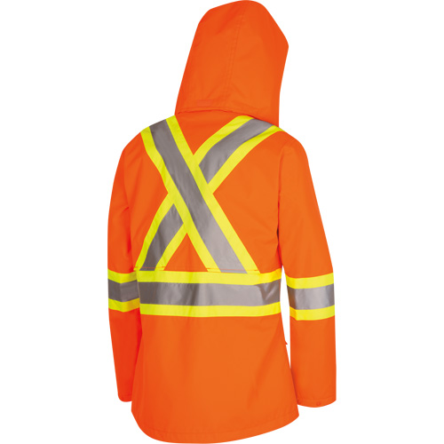 5626W The Rock Women's 300D  Quilted Safety Parka, Polyester/Polyurethane, High Visibility Orange, X-Small Ontario Packaging