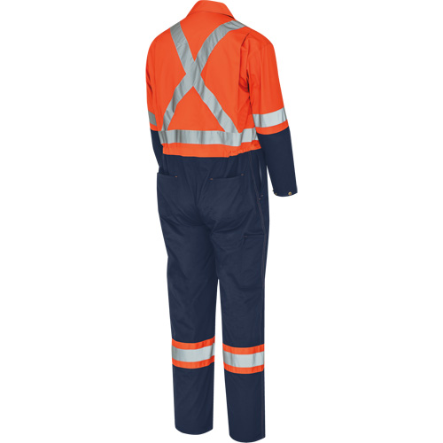 5514BB Combinaison de s&eacute;curit&eacute; 2 tons avec fermeture &agrave; glissi&egrave;re, 36, Orange haute visibilit&eacute;/Bleu marin Ontario Packaging