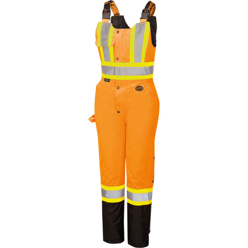 5040BBW Women's High-Visibility Waterproof Safety Overalls, Polyester, X-Small, Black/High Visibility Orange Ontario Packaging