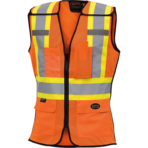 486 Women's High-Visibility Safety Tear-Away Vest, High Visibility Orange, X-Small, Polyester Ontario Packaging