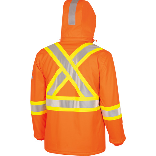 5884 Manteau imperm&eacute;able ignifuge et r&eacute;sistant aux arcs &eacute;lectriques avec capuchon Flash-Gard, Petit, Orange haute visibilit&eacute;, 51 cal/cm² Ontario Packaging