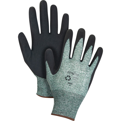 Eco-Friendly Crinkle Grip Coated Gloves, 10, Foam Latex Coating, 15 Gauge, Nylon/RPET Shell Ontario Packaging