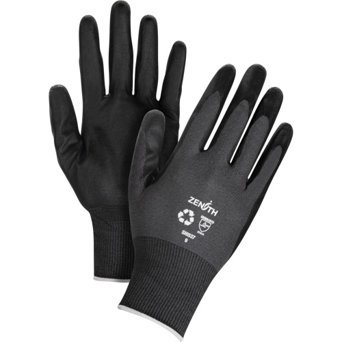 Gants &eacute;cologiques enduits et perm&eacute;ables &agrave; l'air, 9, R&ecirc;vetement Mousse de nitrile, Calibre 21, Enveloppe en Nylon/rPET Ontario Packaging