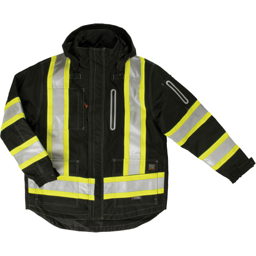 Manteau de s&eacute;curit&eacute; 4-en-1 en tissu ind&eacute;chirable, Polyester, Noir, Petit Ontario Packaging