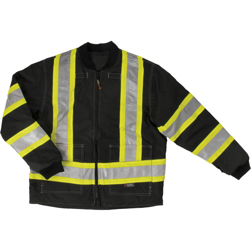Manteau de s&eacute;curit&eacute; 4-en-1 en tissu ind&eacute;chirable, Polyester, Noir, Petit Ontario Packaging