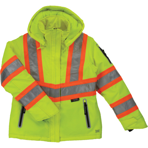 Manteau de s&eacute;curit&eacute; isolant et extensible pour femmes, Polyester, Jaune lime haute visibilit&eacute;, T-Grand Ontario Packaging