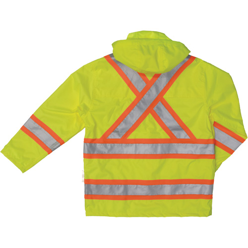 Manteau de s&eacute;curit&eacute; imperm&eacute;able en tissu ind&eacute;chirable Ripstop, Polyester, T-petit, Jaune lime haute visibilit&eacute; Ontario Packaging